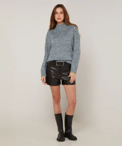Sale Rodier Pull col cheminé chiné bleu