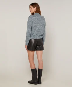 Sale Rodier Pull col cheminé chiné bleu
