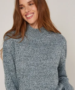 Sale Rodier Pull col cheminé chiné bleu