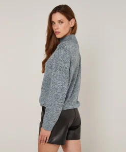 Sale Rodier Pull col cheminé chiné bleu