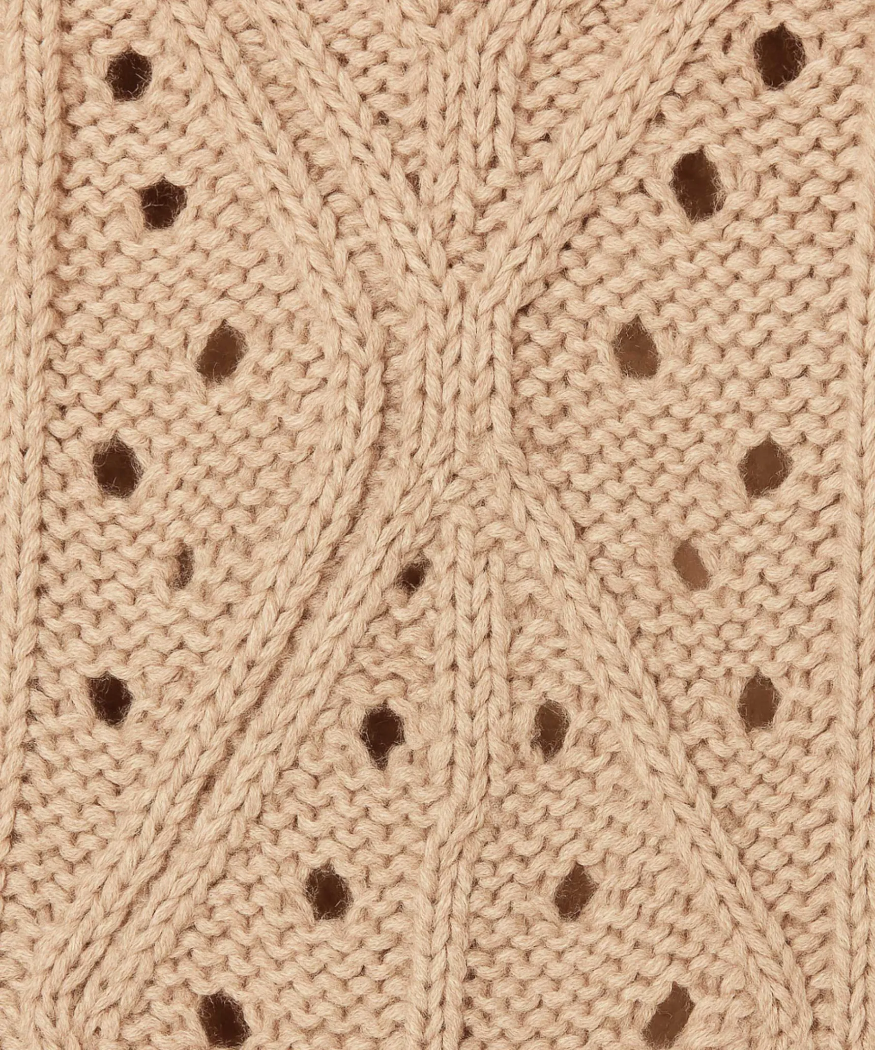 Online Rodier Pull col montant ajouré en coton et laine beige ficelle