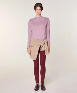 New Rodier Pull col montant en laine mérinos rose bonbon