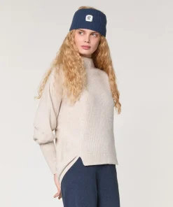 Sale Rodier Pull col montant en laine et cachemire beige