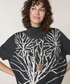 Sale Rodier Pull col montant jacquard gris foncé