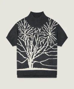 Sale Rodier Pull col montant jacquard gris foncé