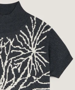 Sale Rodier Pull col montant jacquard gris foncé