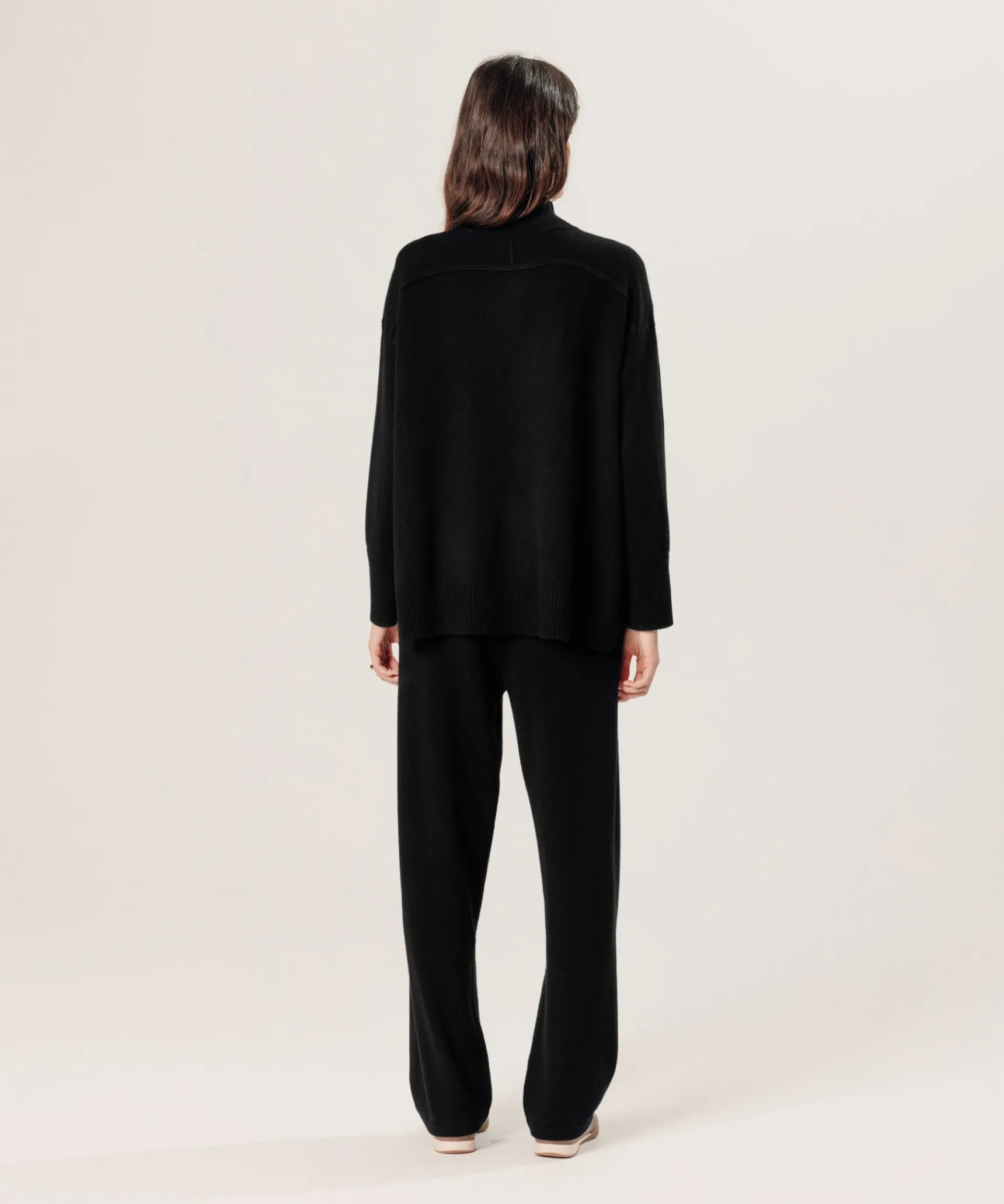 Outlet Rodier Pull col montant oversize en cachemire noir