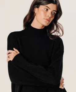 Outlet Rodier Pull col montant oversize en cachemire noir
