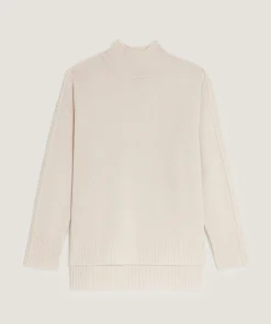 Outlet Rodier Pull col montant oversize en cachemire blanc écru