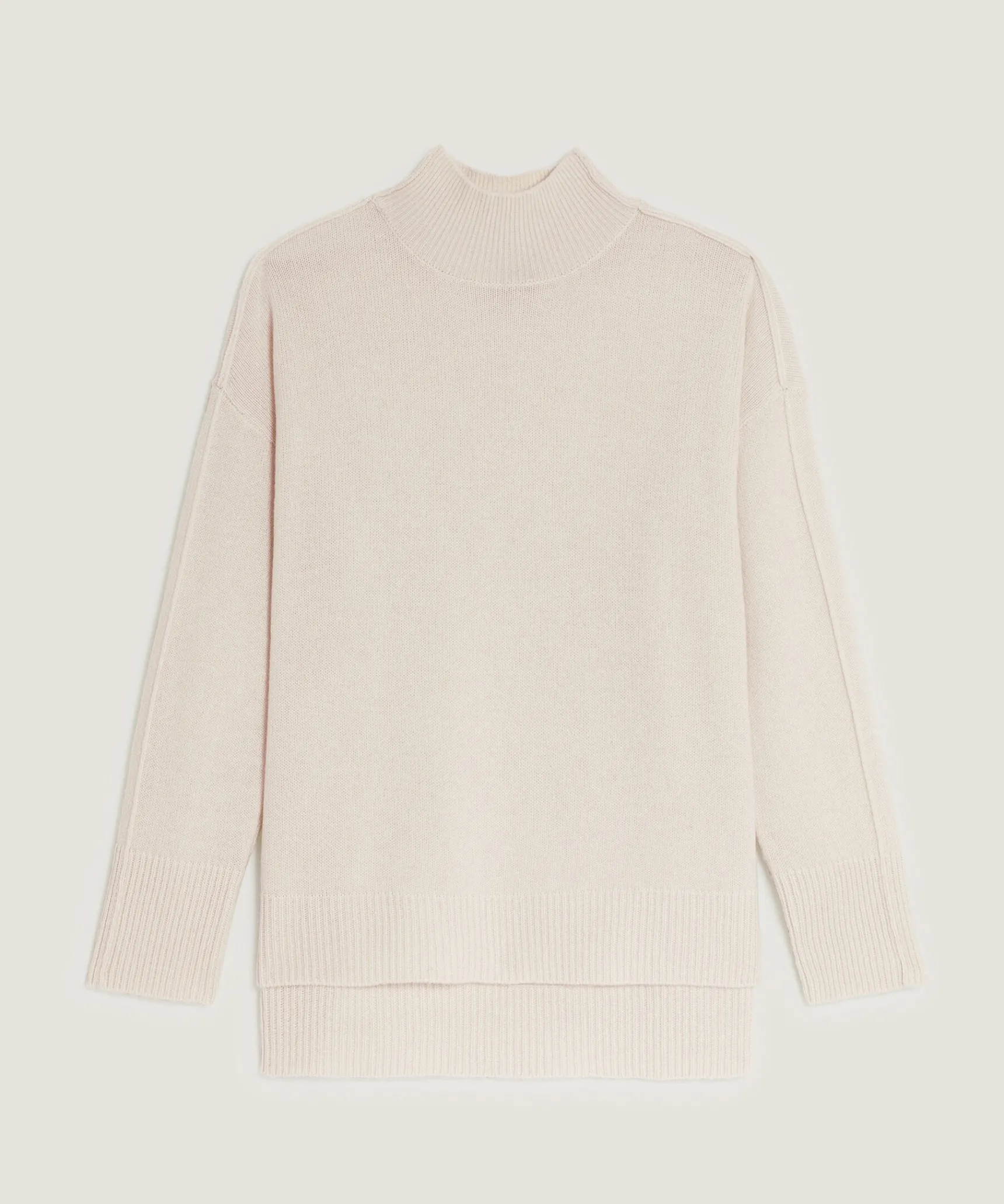 Outlet Rodier Pull col montant oversize en cachemire blanc écru