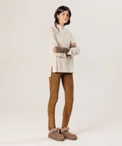 Outlet Rodier Pull col montant oversize en cachemire blanc écru