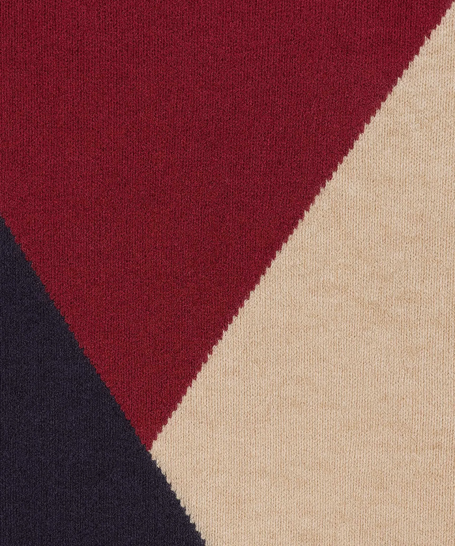Online Rodier Pull col polo colorblock rouge grenat