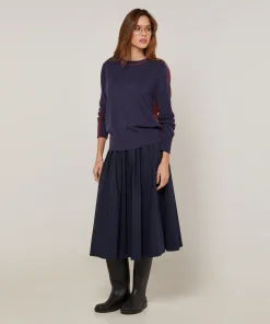 Sale Rodier Pull col rond bicolore bleu denim