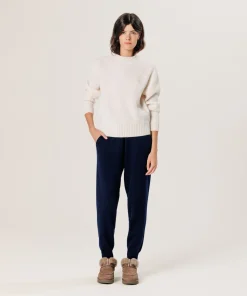 Online Rodier Pull col rond côtelé en cachemire blanc