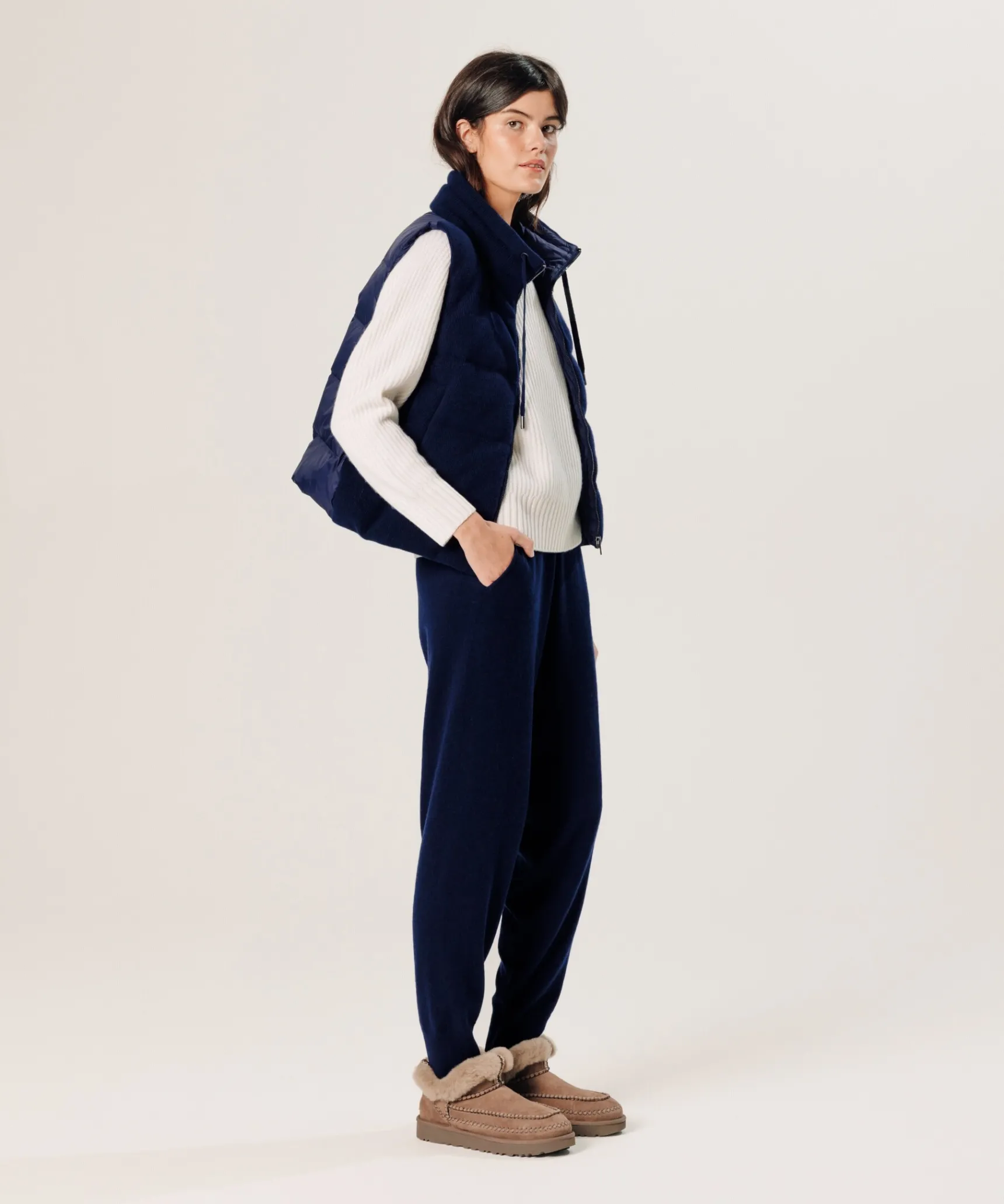 Online Rodier Pull col rond côtelé en cachemire blanc
