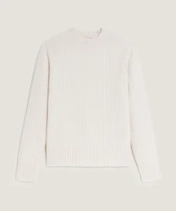 Online Rodier Pull col rond côtelé en cachemire blanc