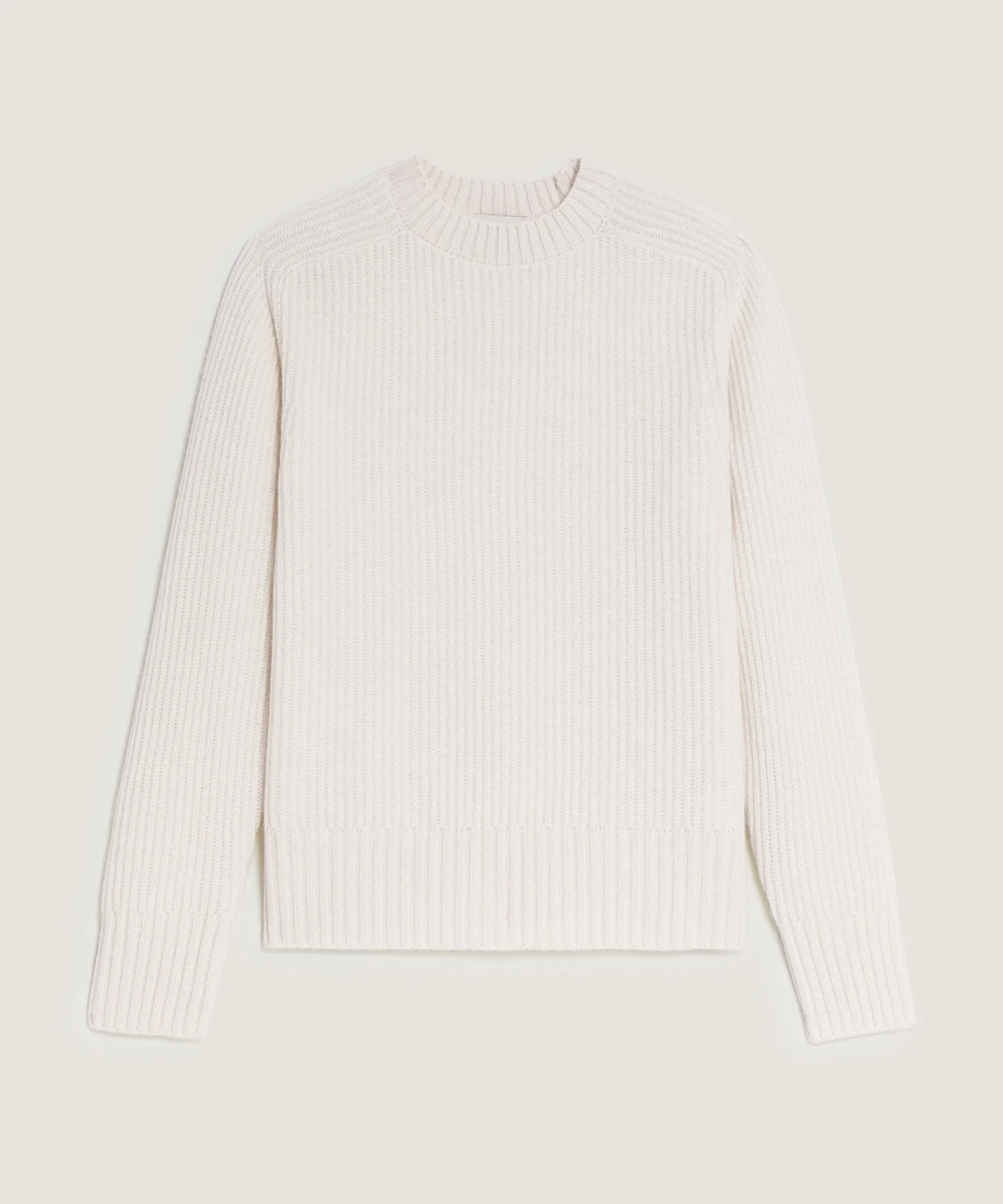Online Rodier Pull col rond côtelé en cachemire blanc