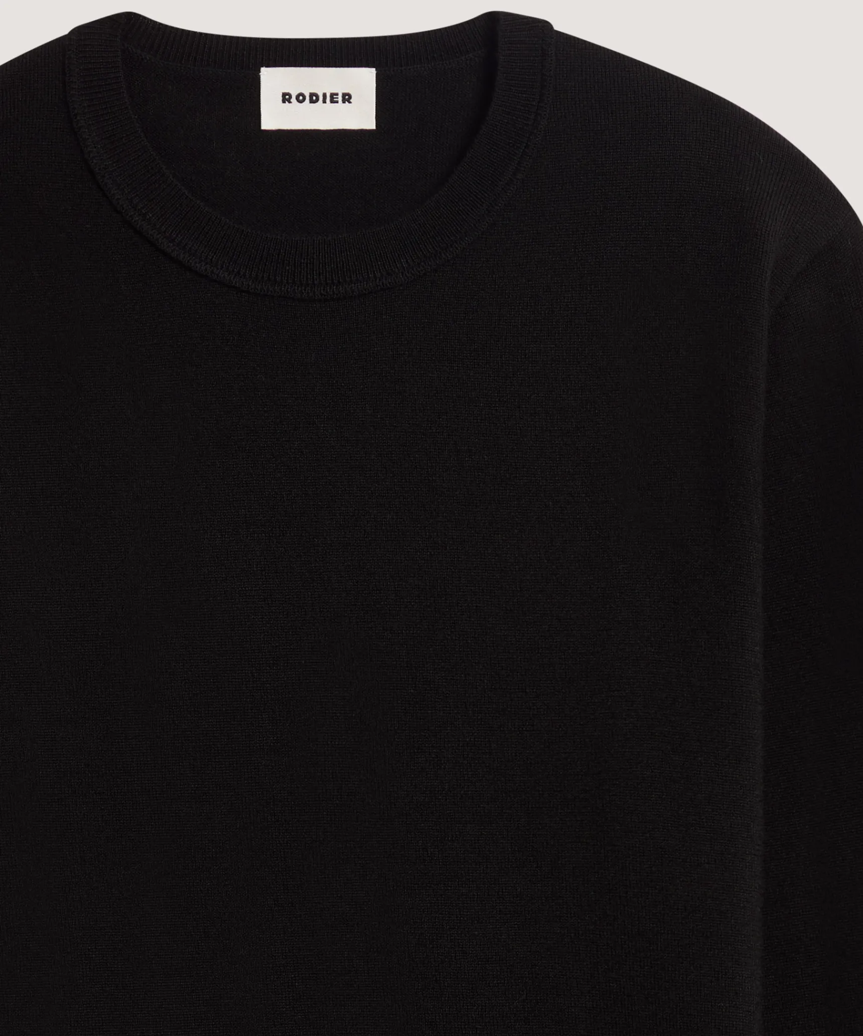 Clearance Rodier Pull col rond dentelle en laine noir
