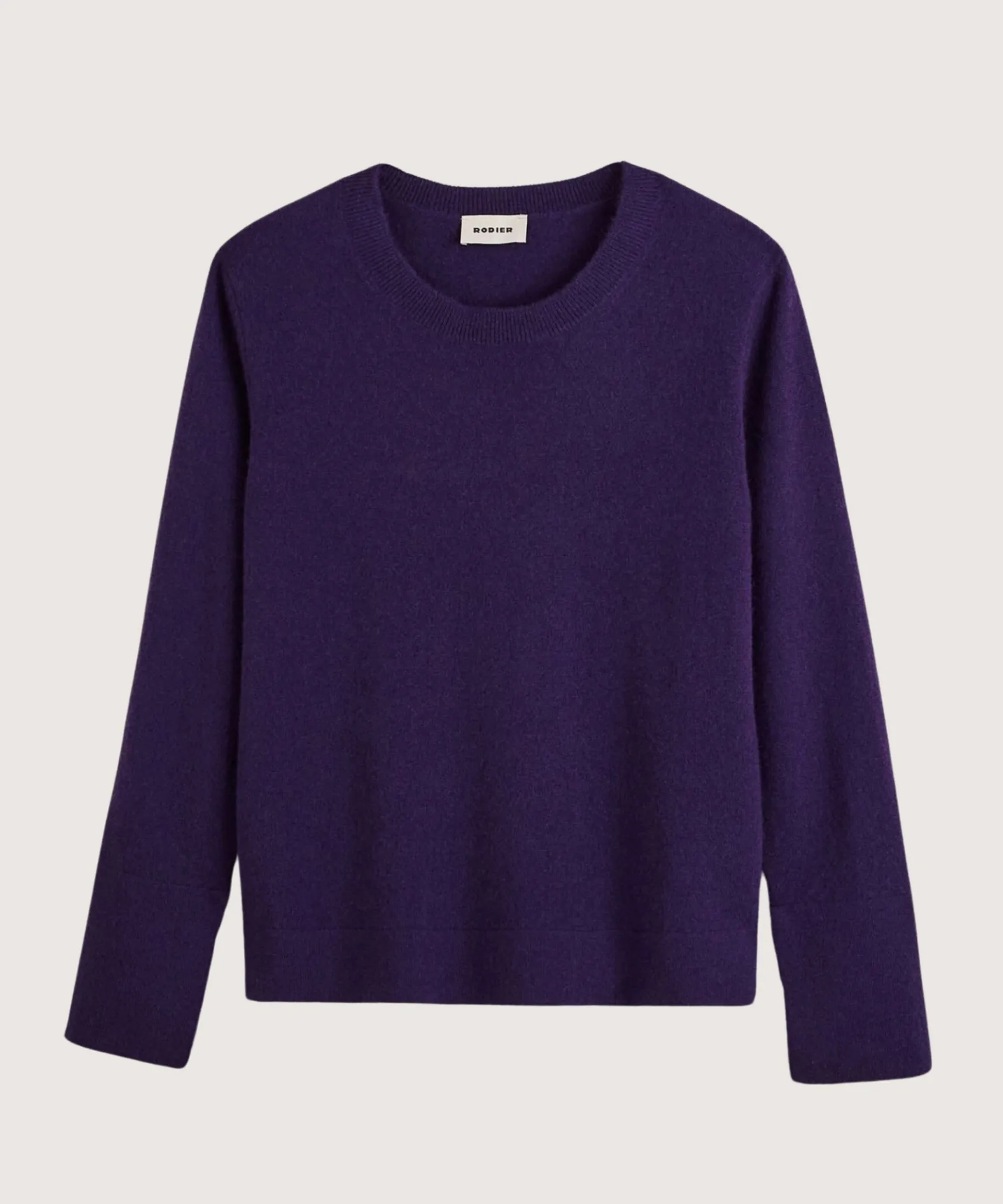 Sale Rodier Pull col rond en cachemire violet foncé
