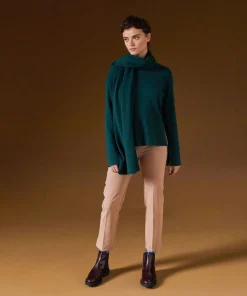 New Rodier Pull col rond en cachemire vert canard