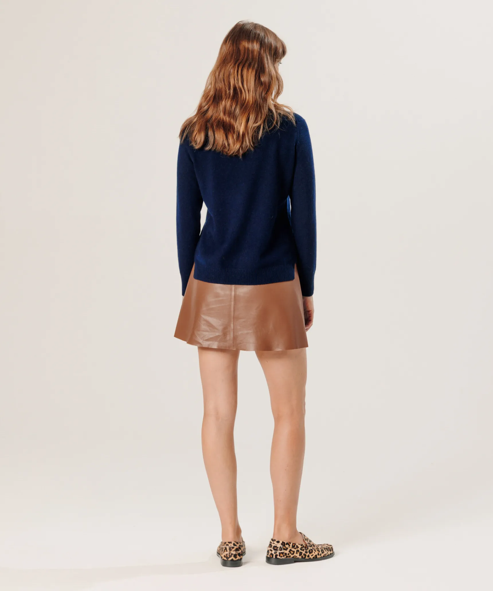 Outlet Rodier Pull col rond en cachemire bleu nuit