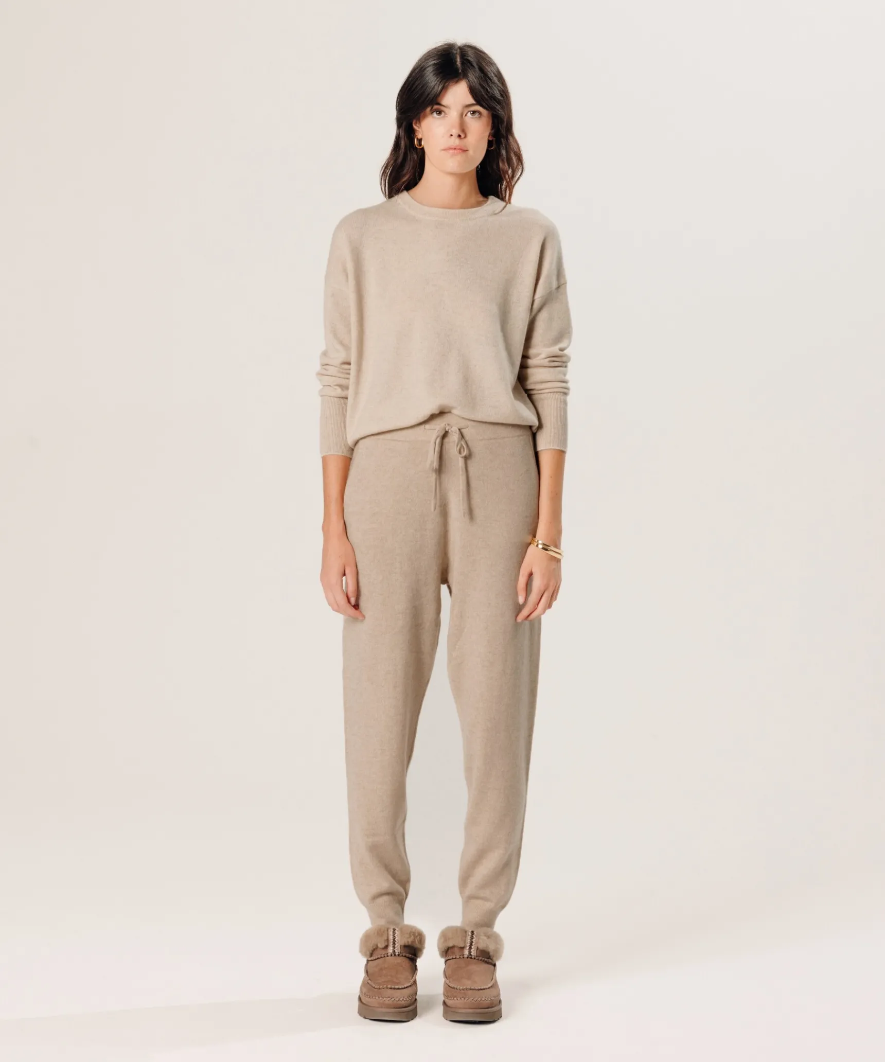 Outlet Rodier Pull col rond en cachemire blanc creme