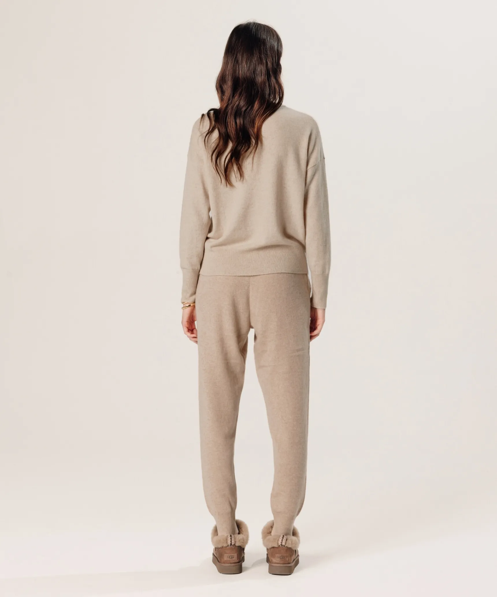 Outlet Rodier Pull col rond en cachemire blanc creme