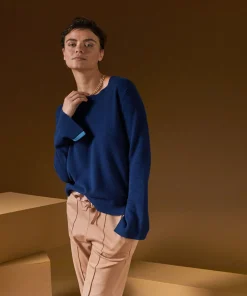 Discount Rodier Pull col rond en cachemire bleu marine