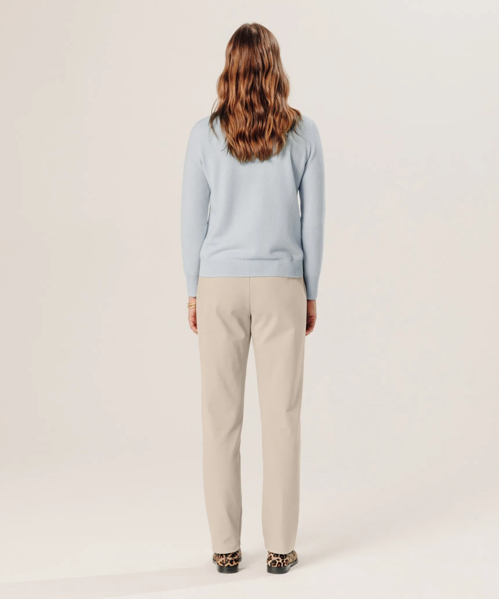 Discount Rodier Pull col rond en cachemire bleu ciel