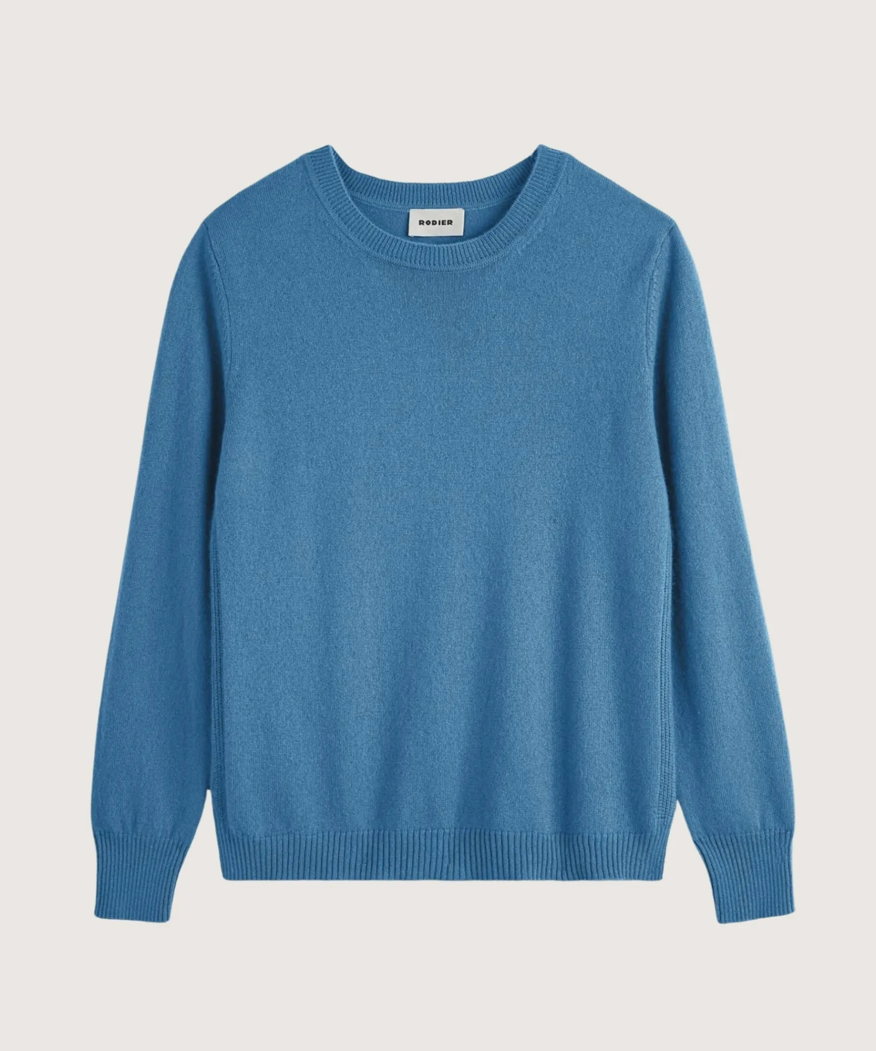 Discount Rodier Pull col rond en cachemire bleu azur