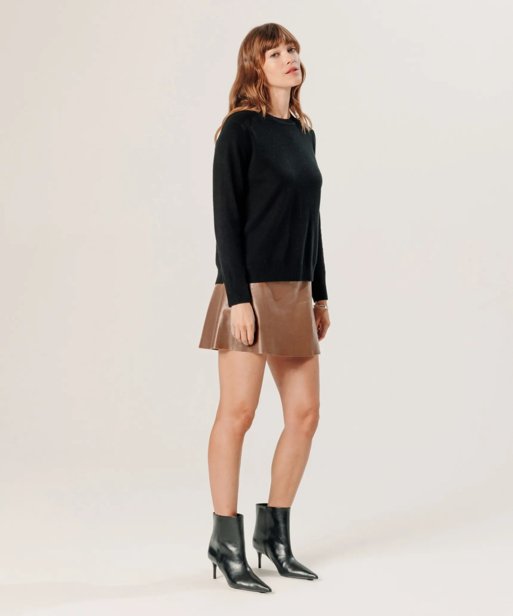 New Rodier Pull col rond en cachemire noir