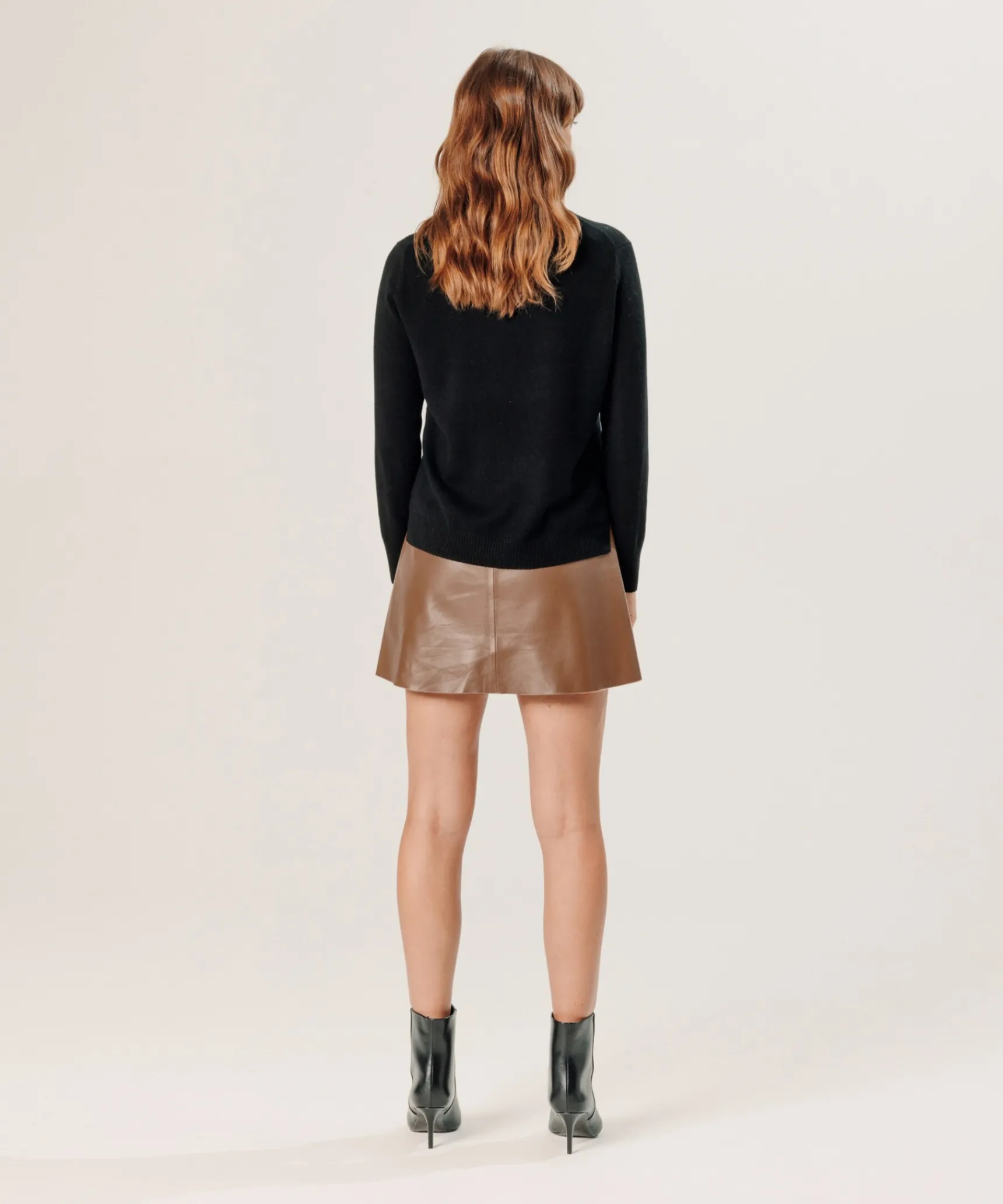 New Rodier Pull col rond en cachemire noir