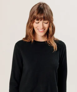 New Rodier Pull col rond en cachemire noir