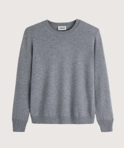 Hot Rodier Pull col rond en cachemire gris