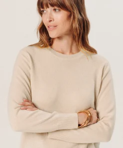 Online Rodier Pull col rond en cachemire beige