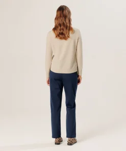 Online Rodier Pull col rond en cachemire beige