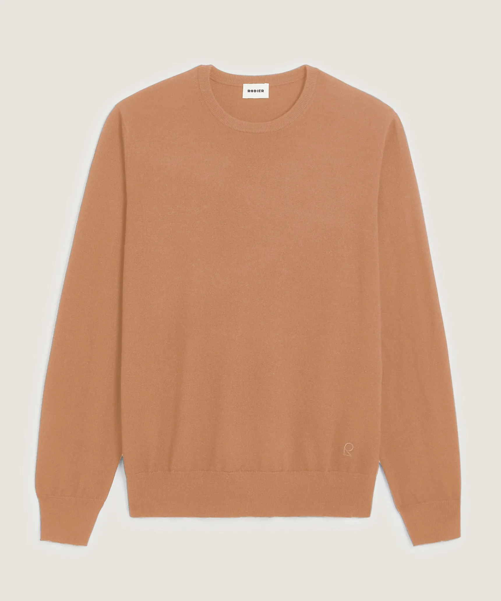 Sale Rodier Pull col rond en laine mérinos marron camel