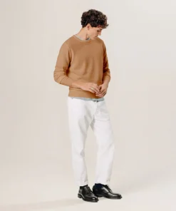 Sale Rodier Pull col rond en laine mérinos marron camel