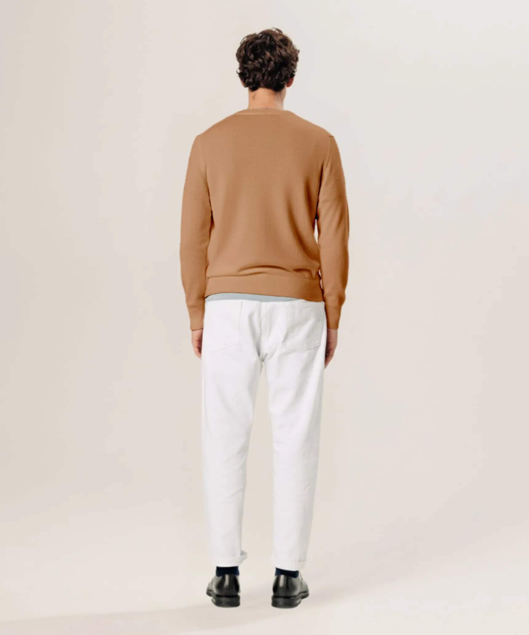 Sale Rodier Pull col rond en laine mérinos marron camel