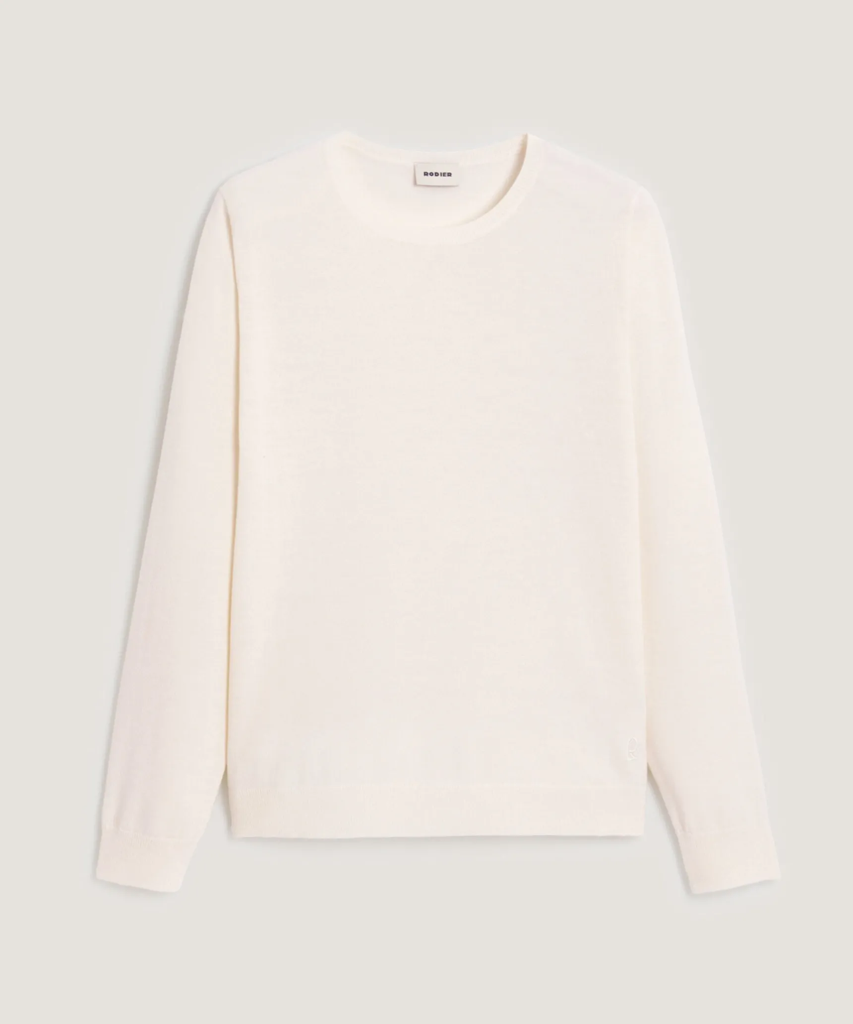 Sale Rodier Pull col rond en laine mérinos blanc