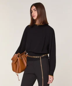 Hot Rodier Pull col rond en laine mérinos noir