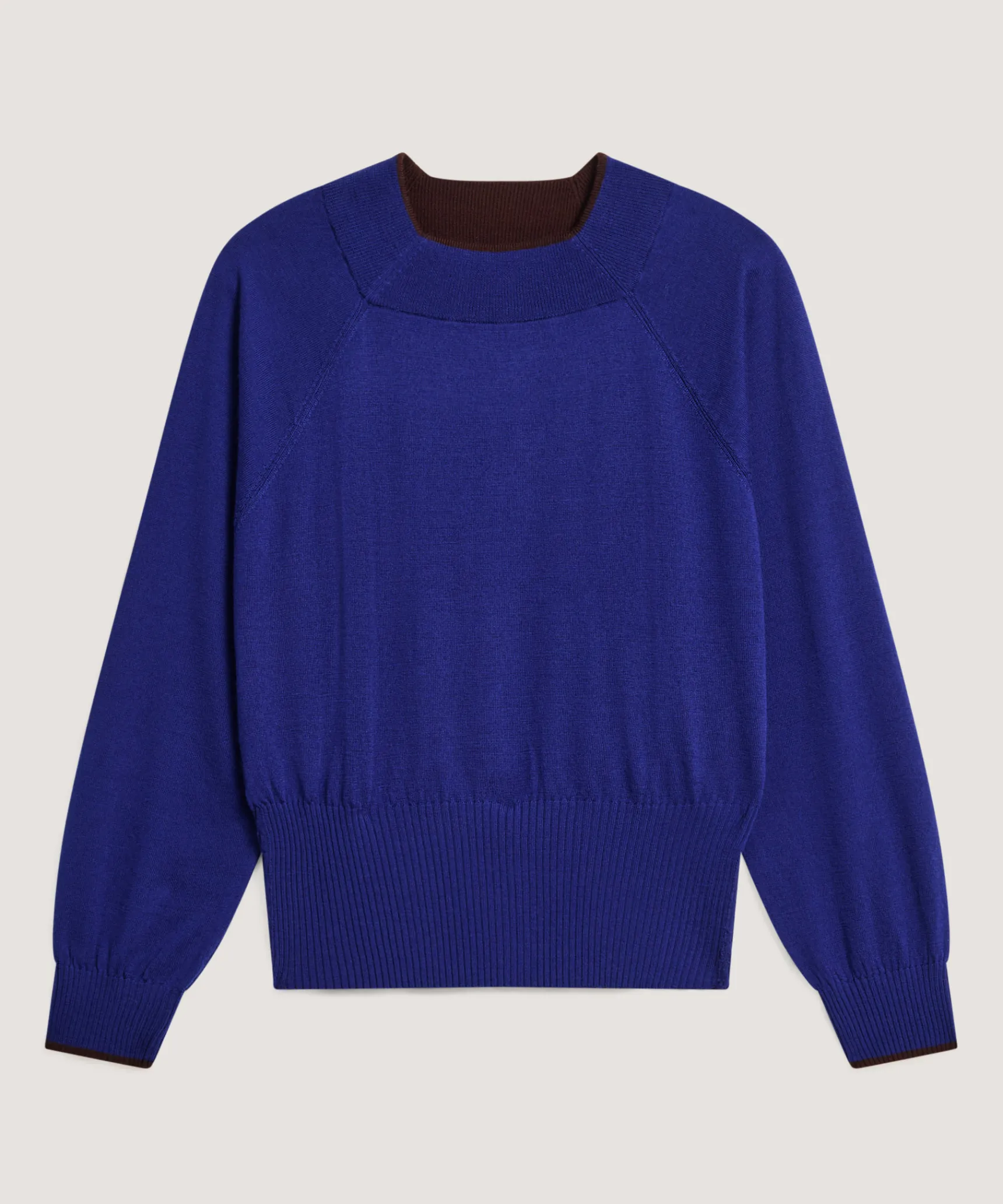 Sale Rodier Pull col rond en laine mérinos bleu océan