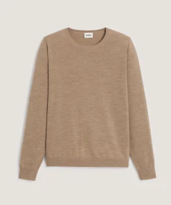 Online Rodier Pull col rond en laine mérinos beige