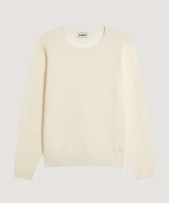 Online Rodier Pull col rond en laine mérinos blanc écru