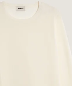 Online Rodier Pull col rond en laine mérinos blanc écru