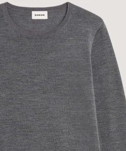 Online Rodier Pull col rond en laine mérinos gris foncé