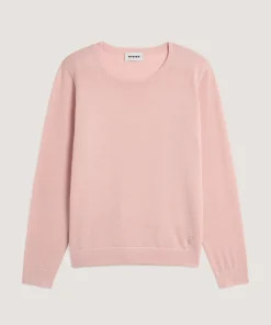 Outlet Rodier Pull col rond en laine mérinos rose perle