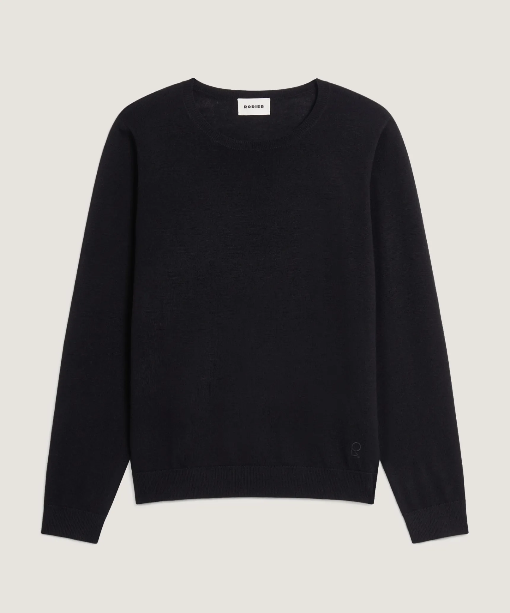 Discount Rodier Pull col rond en laine mérinos noir