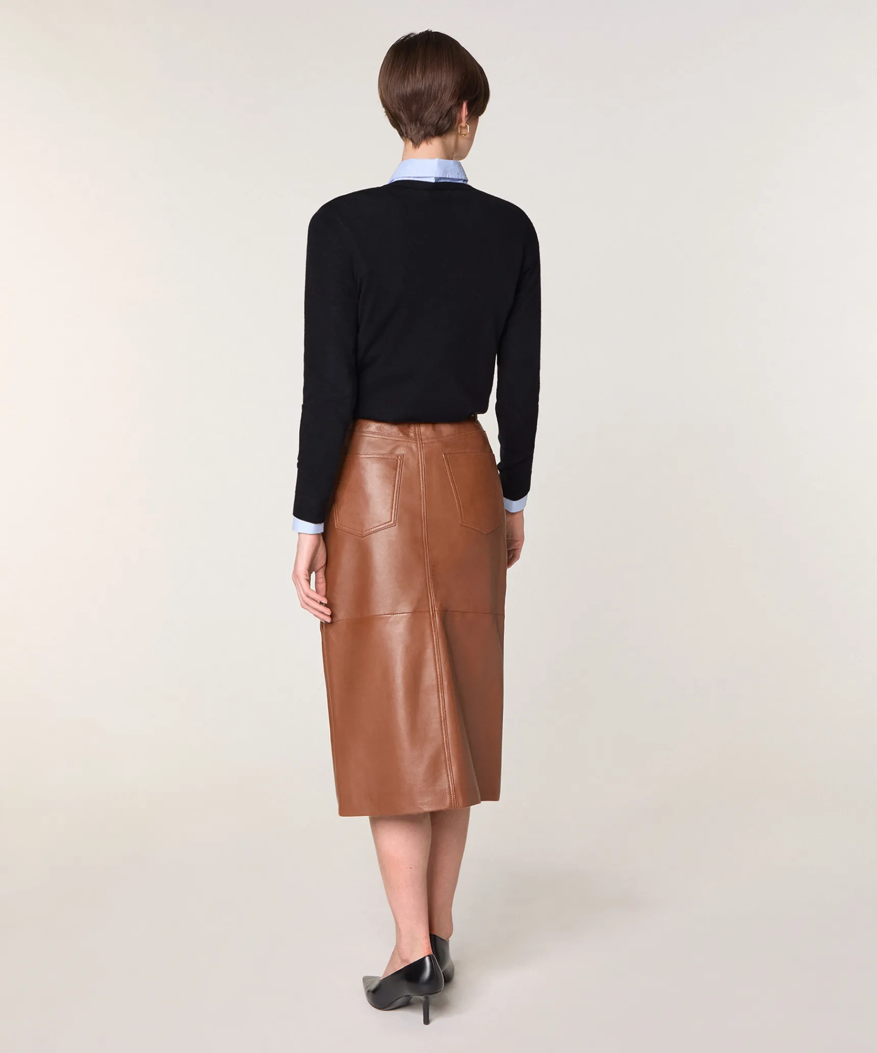 Discount Rodier Pull col rond en laine mérinos noir
