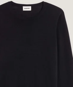 Discount Rodier Pull col rond en laine mérinos noir